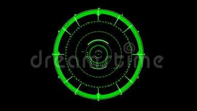 绿色HUD雷达界面运动图形元件